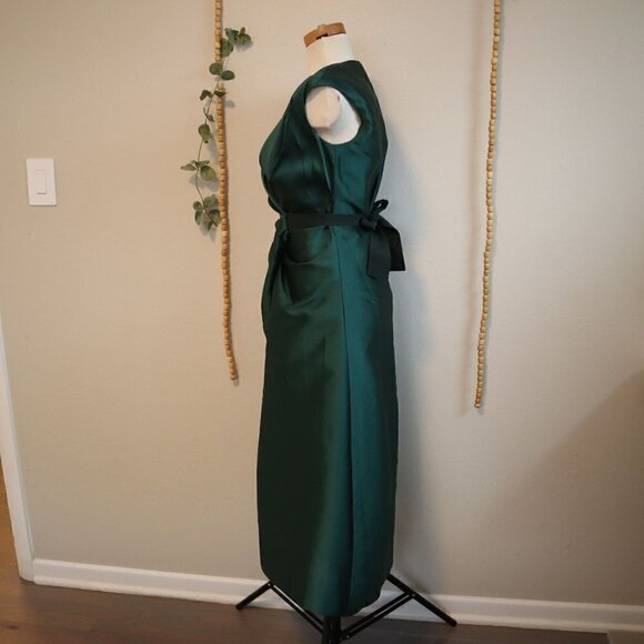 Tia Cibani Cypress Wrap Dress Deep Green Holiday Dress Size 2 - Picture 9 of 11